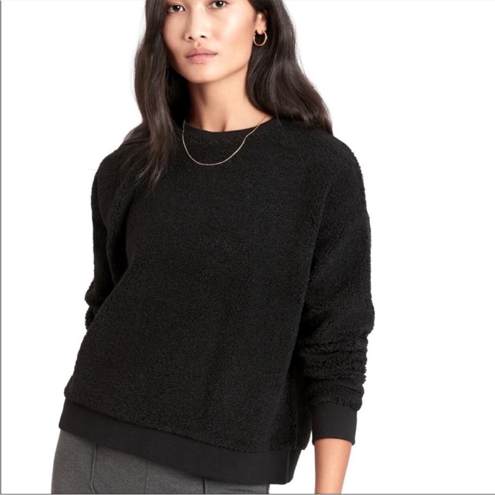 Banana Republic Black Sherpa Pullover